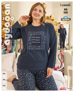 Пижама из флиса THERMAL большого размера AYD240685