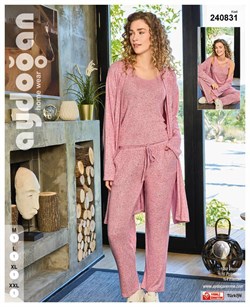 Комплект женский 3в1 - брюки, майка и халат AYD240831