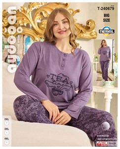 Пижама из флиса THERMAL большого размера AYD240679