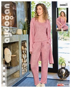 Комплект женский 3в1 - брюки, майка и халат AYD240831