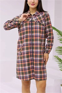 Халат фланелевый на молнии Jen Jen05236-K